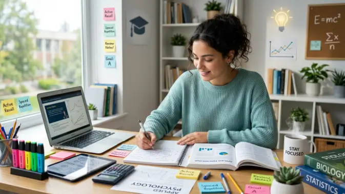 student studying