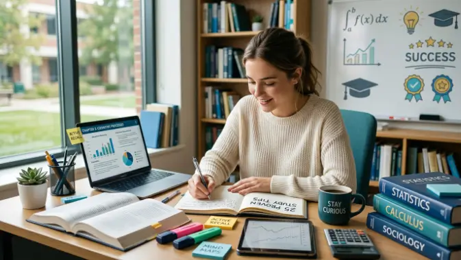 student studying
